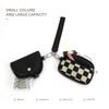 Wristlet Wallet for Women Checkered Dual Pouch Keychain Zip Around