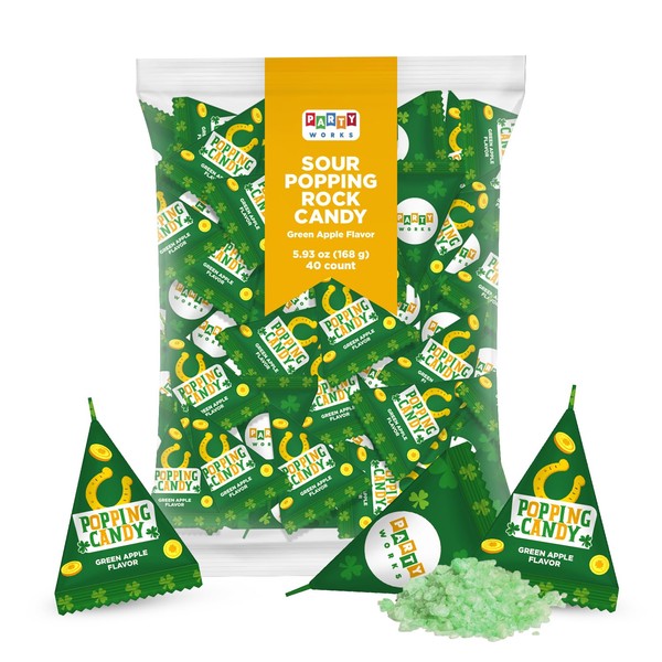 PartyWorks PartyWorks St. Patrick's Day Sour Popping Rock Candy -
