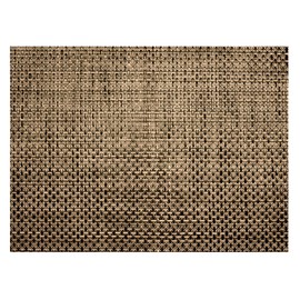 Risch Vinyl Woven Placemats, Elegant Rectangular Plastic Weave Placemat, Indoor Outdoor Dining, Washable, Reusable, Heavy Duty, Non-Slip, 16” x 12”, Sandstone, Set of 12