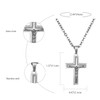 Flongo Rosary Men's Cross Pendant Women's Necklace Stainless Steel Silver