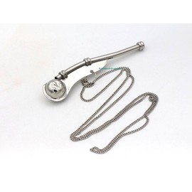 ROORKEE INSTRUMENTS (INDIA) A NAUTICAL REPRODUCTION HOUSE 5" Brass Boatswain Whistle W/Box Bosun Call Pipe Silver Finish