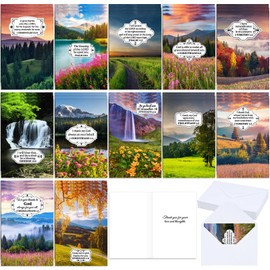 Motiskyy 36 Set Religious Christian Thank You Greeting Cards with Scripture Christian Thank You God Cards with Envelopes Religious Blessings Cards Bulk Bible Verse Appreciation Cards for Him or Her