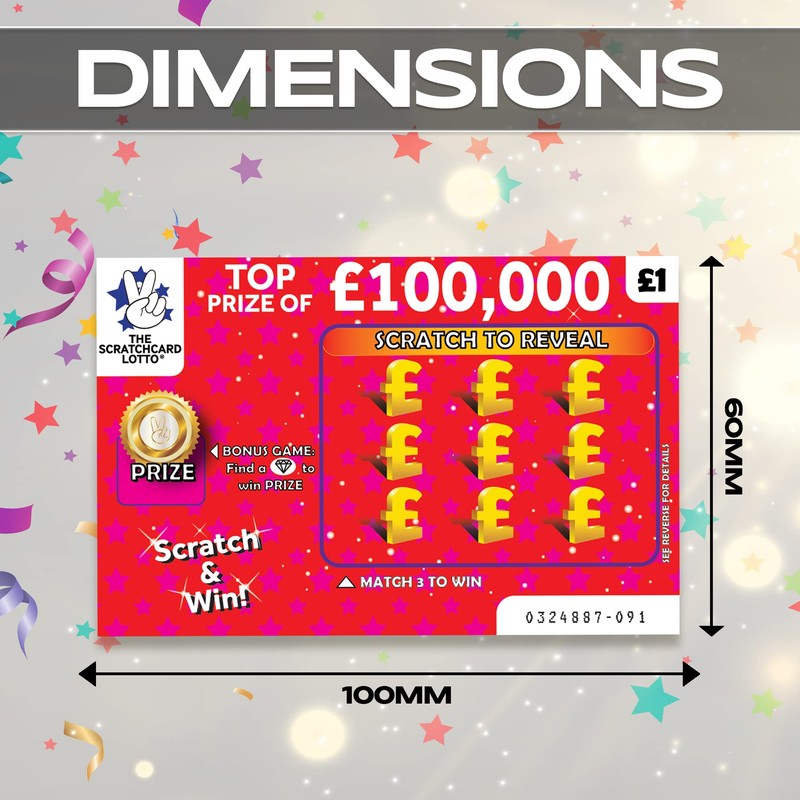Fake Joke Scratch Cards Pack of 6 Prank Scratchcards Winning