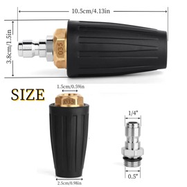 Rotating Turbo Nozzle Universal for Water Pressure Washer, 035, 4000 Psi 276 Bar, 1/4 Quick Connect Rotating Turbo Pressure Washer Gun Nozzle Accessories, Use for Turbowasher (Black)