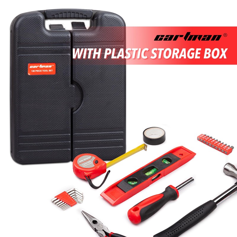 CARTMAN 136-Piece Tool Set General Household Hand Tool Kit with