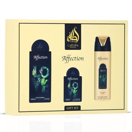 Lattafa Pride Affection 3-Piece Luxury Perfume Gift Set for Women & Men - Gourmand Scent with Pistachio, Creamy Florals & Vanilla Embrace | Long-Lasting Indulgent Scents (Gift Set)