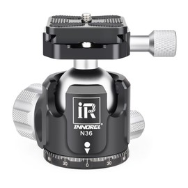 INNOREL Free Head Ball Head, Microtremor, N Series, Low Center of Gravity, Load Capacity Up to 44.1 lbs (20 kg), Ball Head Diameter 1.4 inches (36 mm), Reinforced CNC Aluminum Alloy, Tripod, Monopod,