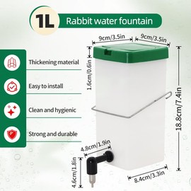 (32oz) Anti Bite Small Animal Water Bottle, Hanging Cage Automatic Small Pet Water Bottle Dispenser for Rabbit Bunny Hamster Guinea Pig Chinchilla Mouse