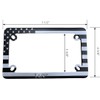 LFPartS American Flag Motorcycle Stainless Steel License Plate Frame (Black
