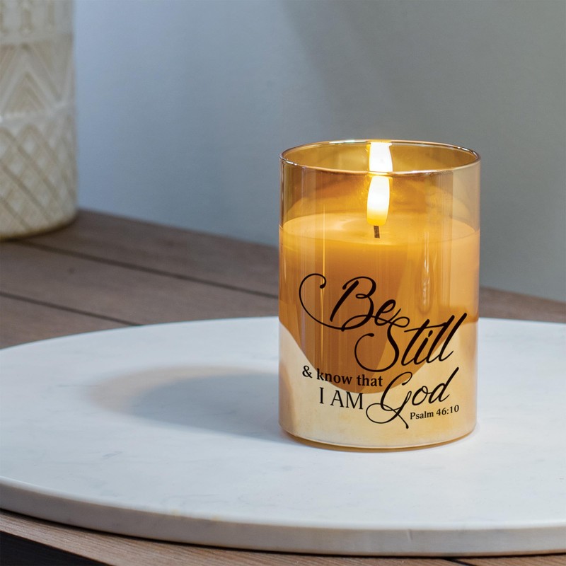 Elanze Designs Be Still White 4 x 3 Glass Candle