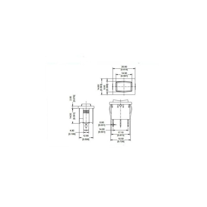 1pc R19A Double Side Self-Reset Switch 3 Pins 3 Position
