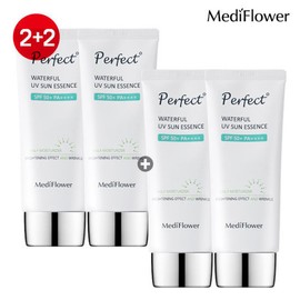 Mediflower 메디플라워 퍼펙트 워터풀 유브이 선에센스 50mlx4 / 수분 선크림 Mediflower Perfect Waterful UV Sun Essence 50ml x 4 / Hydrating Sunscreen