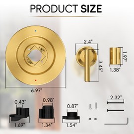 UZLEZ Shower Trim Kit for Moen T2901 Handle, Compatible with Moen Gibson Shower/Tub 2510/2520/2570/2590 Pressure Balanced Valves Series, Repair Wobbly Handle or Bathroom Renovation, Brushed Gold