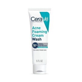 CeraVe, 2 PACK, Acne Foaming Cream Cleanser 10% Benzoyl Peroxide, 5 fl oz each