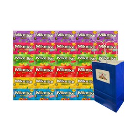 Variety Pack Mike and Ike Fruity Chewy Candy 30 Count – Includes Jolly Joes, Tropical Typhoon, Original Fruits, Cherry, Sour Lemon, Berry Blast – 0.78 oz Each with Blue Paper Bag 5.25x3.2x8