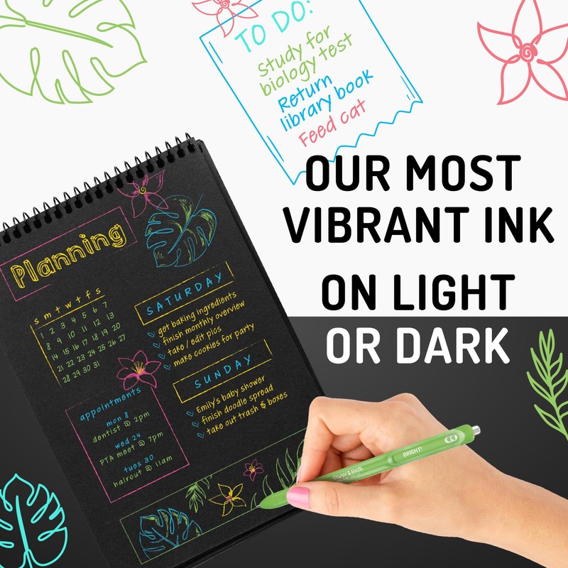 Paper Mate InkJoy Bright Retractable Gel Pens, Medium Point, 0.7