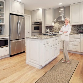 House, Home and More Skid-Resistant Carpet Runner - Black Ripple - 16 Feet X 27 Inches