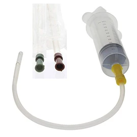 Kosmetex Bubble Syringe 100 ml, Sterile and Latex-Free with Luer Attachment and 3 x Enema Aid, Syringe 3 x Catheters