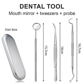 CATOR Zahnpflege-Set, 4 er Set, aus Edelstahl – Premium Dentalpflege – Zahnsteinentferner, Zahnarzt instrumente, Zahnsonde, Pinzette, Mundspiegel – Interdental Zahnreinigung Zahnstein