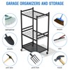 DAOUTIME Garden Organizer With Wheels, Yard Tower Rack for Garage
