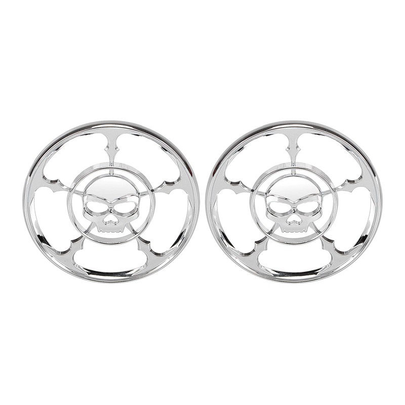 Unbranded Chrome 4-1/2" Speaker Trim Grill Cover For Harley Electra