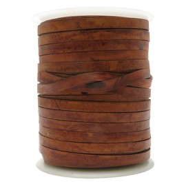 esnado - Leather Strap, Leather Strap Flat 7 mm x 1.5 mm (10 Metres, Antique Brown)