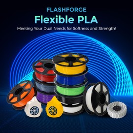 FLASHFORGE Flexible PLA Filament 1.75 mm Black, 3D Printer Filament 4X Longer Stretch, 1 (2.2lbs) Kg Spool, Dimensional Accuracy +/- 0.02 mm, 3D Printing Filament for Printing Soft Accessories