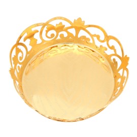 Gold Candy Plate Nordic Style Gold Zinc Alloy Candy Snacks Seasoning Fruits Plates Table Decorations for Bar Home Party