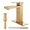 AVSIILE Brushed Gold Bathroom Faucet, Golden Single Hole Vanity Bath