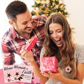 Hoteam 24 Sets Christian Pins for Woman of Faith Pins with Cards Flower Enamel Brooch Gift God Is Within Her She Will Not Fall (Flower)