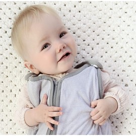 baby deedee Wearable Blanket Baby and Toddler Sleeping Sack, Baby Sleeping Bag, Sleep Nest Lite, Gray Stripes, Large (18-36 Months)