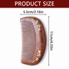 One Piece Smooth Sandalwood Wooden Hair Comb Half Moon Shape