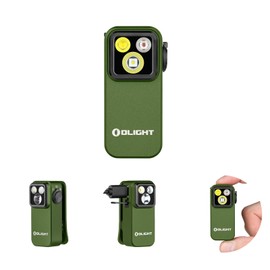 OLIGHT Oclip Pro EDC Flashlight Clip-on Light, Rechargeable Flashlights 500 Lumens with Triple Lights Type-C Charging, Portable Magnetic Light for Signaling, Cycling, Outdoor or Indoor Uses(OD Green)