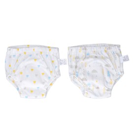 2PCS Toddler Training Pants Pure Cotton Reusable Baby Training Underwear Elastic Waist Learning Pants M Size Tree Pattern