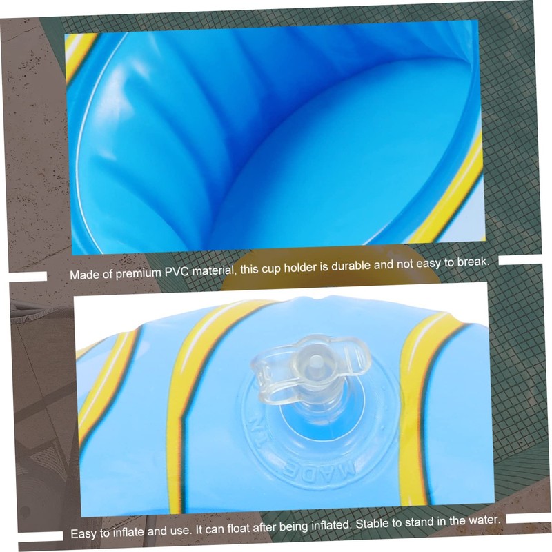 KONTONTY 6pcs Inflatable Floating Cup Holders Creative Beach Drink Holders
