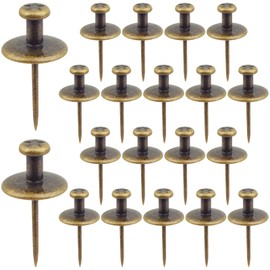 20pcs Double Head Large Push Pins Zinc Alloy Long Pushpin Thumb Tacks Flat Decorative Thumbtacks Push Pins for Cork Board Bulletin Boards Papers Maps Photos Wall, Bronze