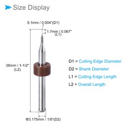 CoCud Micro Circuit Board Drill Bit 1/8 Inch Shank 0.1 mm Cutting Edge Tungsten Carbide Pressure Circuit Board Drill Bit - 10 Pieces PCB Drill Set
