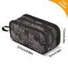 Mnsruu Black Grey Cats Pencil Case Large Capacity Pen Pouch