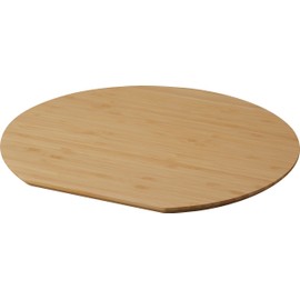 Yamazaki 3696 Cutting Board, Round Shape, White, Approx. W11.8 x D11.0 x H0.4 inches (30 x 28 x 1 cm), Tosca, Bamboo Cutting Board, Plate