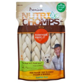 Nutri Chomps Large Twists 6" Rawhide Free Milk Flavor Braid