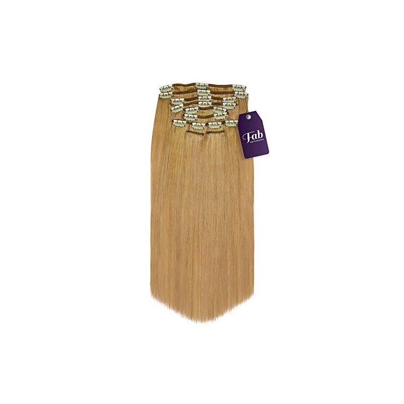 Fab Clip In Remy Full Head Hair Extensions 10-Piece Set