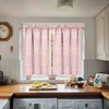 Floral Kitchen Curtains 24 Inch Length Pink Window Curtain Over