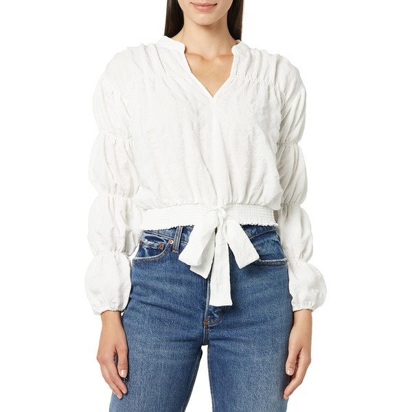 MOON RIVER Rent the Runway Pre-Loved Smocked Tie Waist Top,