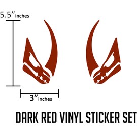 Star Mandalorian Dark Red Decal Sticker Set of 2