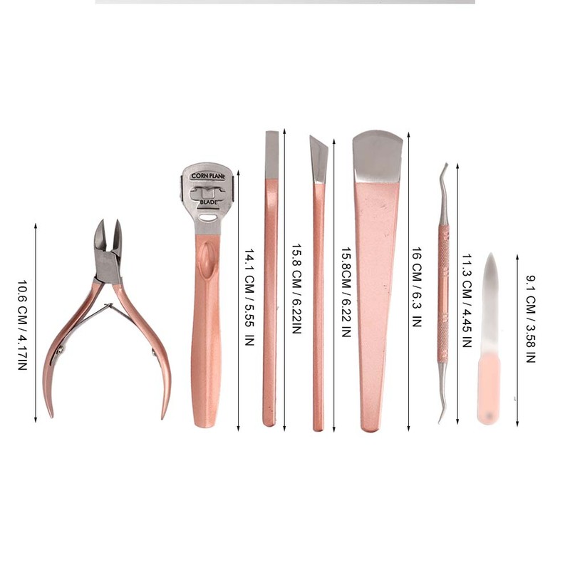 7pcs / set Pedicure Knife Toenail Knives Cuticle Remover Foot
