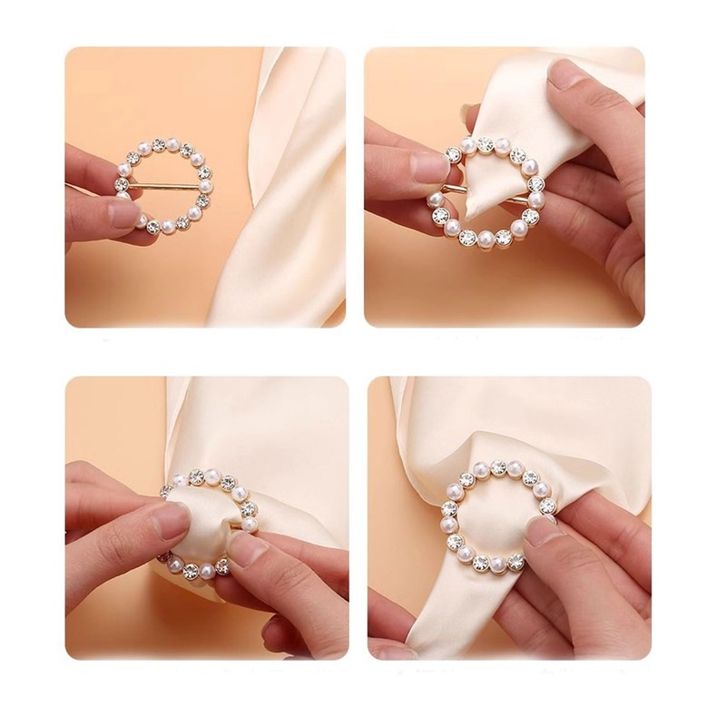 Decixde 4PCS Scarf Ring Clip Shirt Clip T-shirt Ties Clips