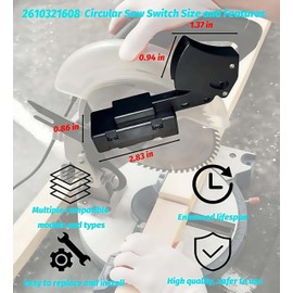 2610321608 Cordless Circular Saw trigger Fits with Skil Saw Switch for HD77 and HD77M Replaces Skil Ryobi & Ridgid 760245002 Electric SW77 Trigger Type 20 Amp Trigger On-Off