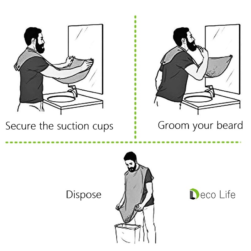 Deco Life Beard Shaving Bib Beard Trimming Apron Beard Catcher