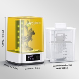 ANYCUBIC Wash and Cure Station 3.0, Resin 3D Printer Post-Process for Most LCD/SLA/MSLA/DLP Resin Printer, Detergent Saving&Dual Cleaning and Curing Models