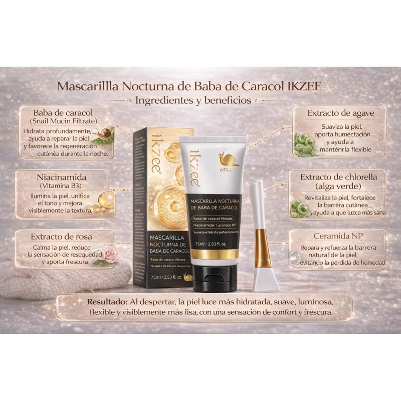 Gel Mascarilla Nocturna Caracol Niacinamida